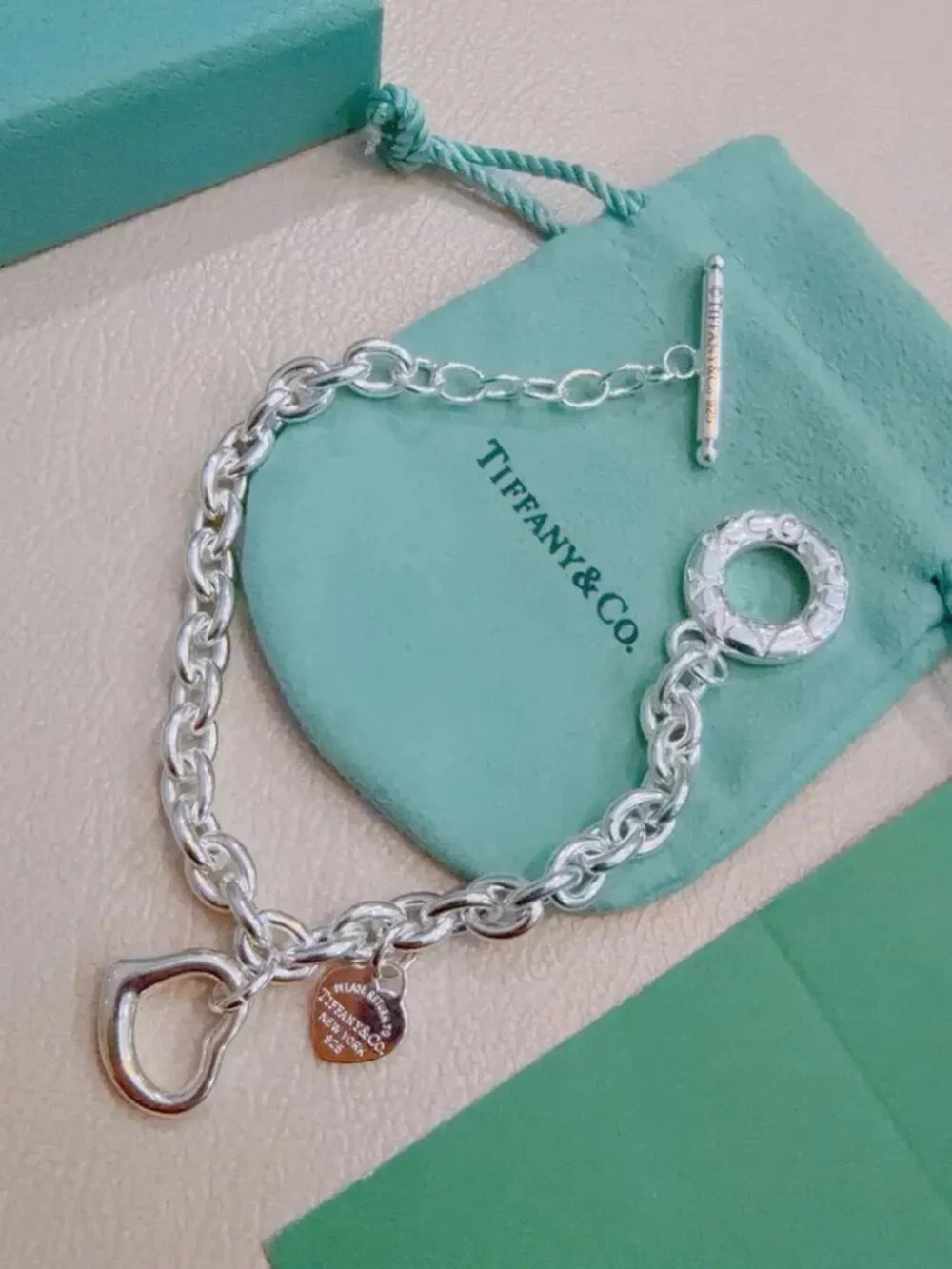 Tiffany & Co. Silver Openwork Heart Bracelet